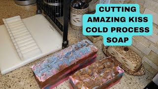 SOAP CUTTING  CUTTING COLD PROCESS SOAP  SOAP MAKING  HANDMADE SOAP [upl. by Caravette]