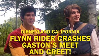 Flynn Rider CRASHES Gaston’s Meet and Greet What Are They Up To Disneyland 2023 disney [upl. by Naima]