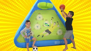 Inflatable Soccer Basketball Challenge Fun CKN [upl. by Ybot]