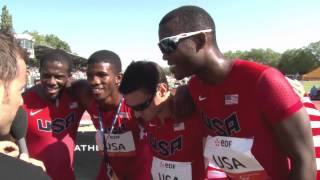 Athletics  Interview USA 4x100m relay  2013 IPC Athletics World Championships [upl. by Icaj861]