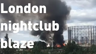 100 firefighters tackle nightclub fire near London O2 arena [upl. by Flodur9]