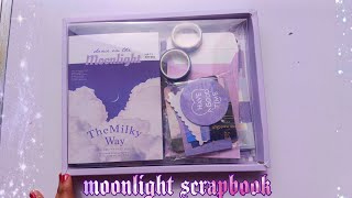 Unboxing Moonlight scrapbook💜🌙paperdiy journaling scrapbooking youtube journal asmr aesthetic [upl. by Eelinnej]