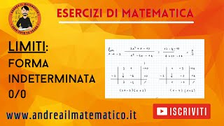 Limiti forme indeterminate 00 zero su zero  ESERCIZI DI MATEMATICA [upl. by Voltmer]