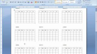 como hacer un calendario en Word 2007 [upl. by Eniladam881]