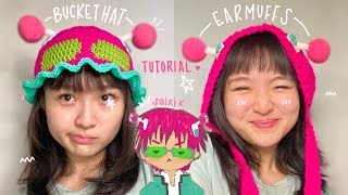 The Pink Psychic Earmuffs Crochet Tutorial  from the anime The Disastrous Life of Saiki K [upl. by Aitat]