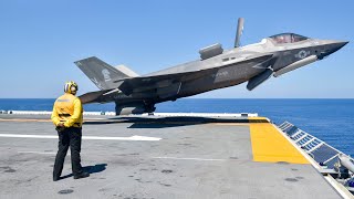 US F35 Showing Its Insane Capability During Vertical TakeOff [upl. by Odrareg]