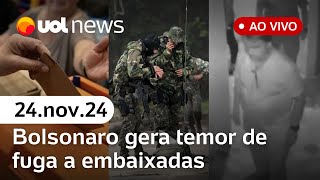 Bolsonaro gera temor de fuga a embaixadas eleição no Uruguai Hezbollah x Israel  UOL News ao vivo [upl. by Pope]