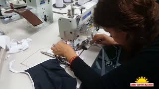 THOR RE500C Top and Bottom Coverstitch Machine for BINDING Demo [upl. by Ayaladnot]