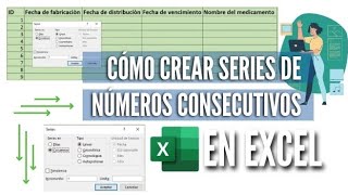 COMO CREAR SERIES DE NUMEROS CONSECUTIVOS EN EXCEL [upl. by Ameen]