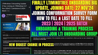 🔥LTIMindtree Onboarding Started  Training amp Joining  Joining Date 27 Nov  New Onboarding Process [upl. by Ceil421]