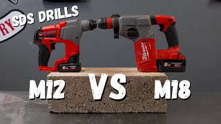 Milwaukee SDS Drills  M18 vs M12 [upl. by Heinrick]