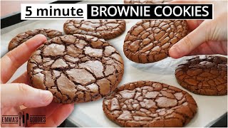 The EASIEST Fudgy Brownie Cookies Better than Brownies🔥 [upl. by Enyawud]