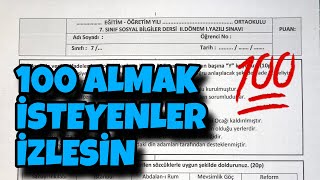 7Sınıf Sosyal Bilgiler 2Dönem 1Yazılı [upl. by Crescin]