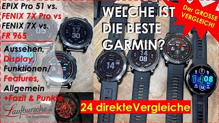 GARMIN EPIX PRO 51 mm Sapphire vs GARMIN FENIX 7X PRO Sapphire vs GARMIN FENIX 7X Sap vs FR 965 [upl. by Auqinal]