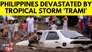 Landslide Destroys Homes After Tropical Storm Trami Makes Landfall In The Philippines  N18G [upl. by Nila]