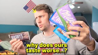 American tries European Chocolate Milka for the first time [upl. by Thalassa]