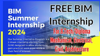 Free HVAC Summer Internship 2024  BIM Internship for BTechDiploma Mechanical Electrical Civil [upl. by Ailev]