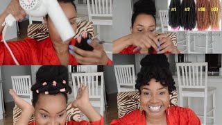 HOW TO FAUX BANGS WITH MARLEY HAIR USING PERM RODS [upl. by Strader]