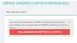 Concours DEntrée Au CAFOP  Résultat Visite Médicale Finaliser Inscription Et Aller Dépôt Dossier [upl. by Akemit]