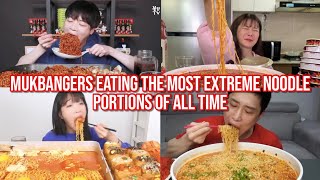 mukbangers eating the most EXTREME noodle portions of all time [upl. by Austine]