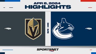 NHL Highlights  Golden Knights vs Canucks  April 8 2024 [upl. by Noach458]