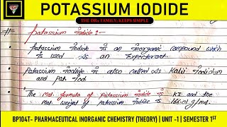 Potassium Iodide as Expectorant  Unit 4  Inorganic chemistry [upl. by Yrocej]