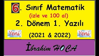 6 Sınıf Matematik 2 Dönem 1 Klasik Yazılı Seçeneksiz [upl. by Olram]