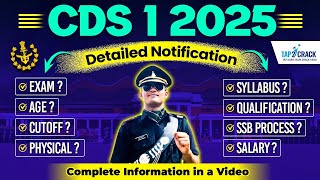 CDS 1 2025 Notification  CDS 1 2025 Age Limit Qualification Syllabus Cutoff Complete Details [upl. by Meryl996]