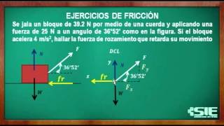 Ejercicio de Fricción Fuerza Inclinada [upl. by Blondelle]