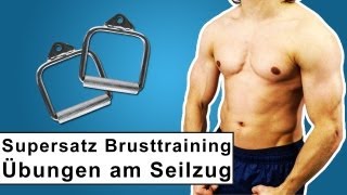 Brustmuskeltraining am Seilzug  Supersatz Training im Fitnessstudio [upl. by Suirauqram]