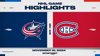 NHL Highlights  Canadiens vs Blue Jackets  November 16th 2024 [upl. by Anirhtak]