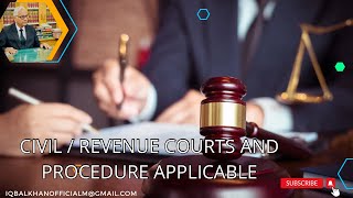 Civil  Revenue courts and procedure applicable  by advocate Muhammad Iqbal khan viralvideo [upl. by Aivekahs]