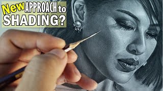 Trying a NEW Shading Technique Graphite Pencil Realistic Drawing Tutorial [upl. by Nosral]