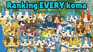 Ranking EVERY koma in yokai watch 3 [upl. by Kline]