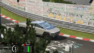 Assetto Corsa Nordschleife Tesla Cybertruck Cyberbeast CORRECTED World Record 813053 TV Cam [upl. by Ailedroc]