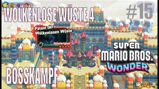 Super Mario Bros Wonder 15  Wolkenlose Wüste BOSSKAMPF  den 4 Königssamen erhalten [upl. by Seni]