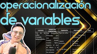 Como realizar la operacionalización de variables Operalización de variables en Investigación [upl. by Nohsyt221]