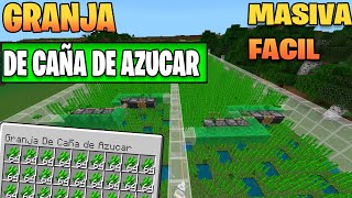 Minecraft Bedrock Granja de Caña Masiva y Sencilla 😱 11812 [upl. by Gerdi]