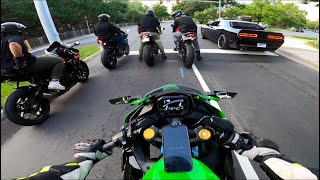 Tuned ZX4RR chasing 1000cc bikes [upl. by Daryl]