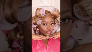 90’s Rockstar velcro rollers on blonde wig shorts hairstyle hairtransformation fypシ fypシ゚viral [upl. by Aerdnuahs]