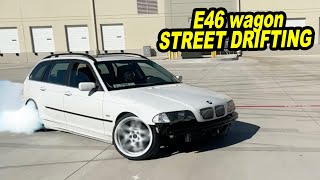 Street Drifting my BMW E46 Wagon This was INSANELY fun [upl. by Brackely]