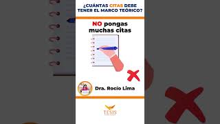 ¿Cuántas citas debe tener el MARCO TEÓRICO para una TESIS de ÉxitoDraRocio Lima✨ [upl. by Hnib]