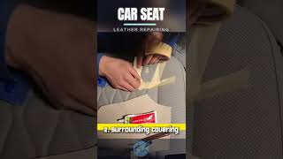 Skillful CAR SEAT REPAIR DIY  car seat leather repair  leather repairing  car interior repair [upl. by Aiyt]