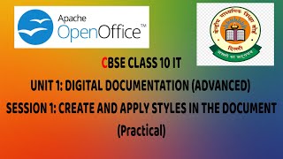 CBSE CLASS 10 IT UNIT 1 DIGITAL DOCUMENTATION ADVANCEDCREATE AND APPLY STYLES IN THE DOCUMENT [upl. by Bernita]