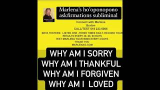 hooponopono askfirmations subliminal Please send Marlena your results 618 223 6006 Thank you [upl. by Conley924]