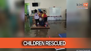 Kindergarten classroom floods children rescued [upl. by Mandych]