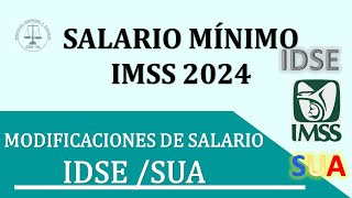 SALARIO MINIMO IMSS 2024 Modificación del Salario Diario Integrado en IDSE y SUA 2024 [upl. by Stambaugh335]