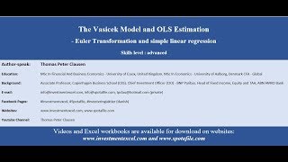 Ubanking Academy Excel  The Vasicek Model and OLS Estimation [upl. by Belding]