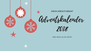 kreativbunt Adventskalender 2018 [upl. by Goren]