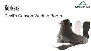 Korkers Devils Canyon Wading Boots Demonstration and Review  AvidMax [upl. by Kitti299]